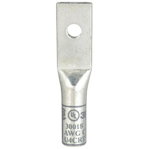 3M 30018 Scotchlok Copper 1-Hole Lug, Up To 35 Kv, 4 Awg, Stud Size #10 (5), Gray
