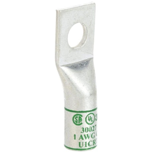 3M 30027 Scotchlok Copper 1-Hole Lug, Up To 35 Kv, 1 Awg, Stud Size 5/15 (8), Green
