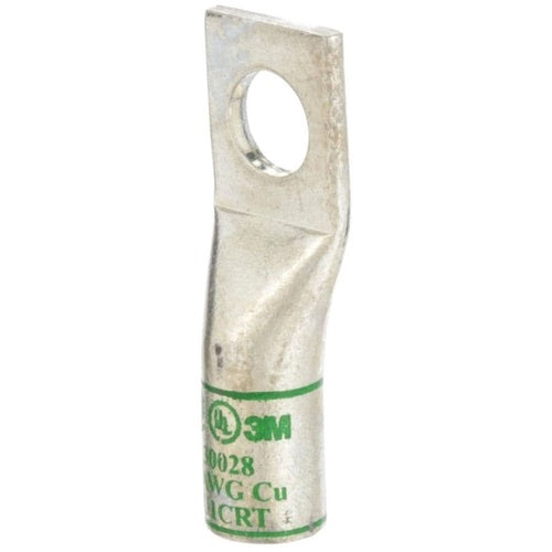3M 30028 Scotchlok Copper 1-Hole Lug, Up To 35 Kv, 1 Awg, Stud Size 3/8 (10), Green