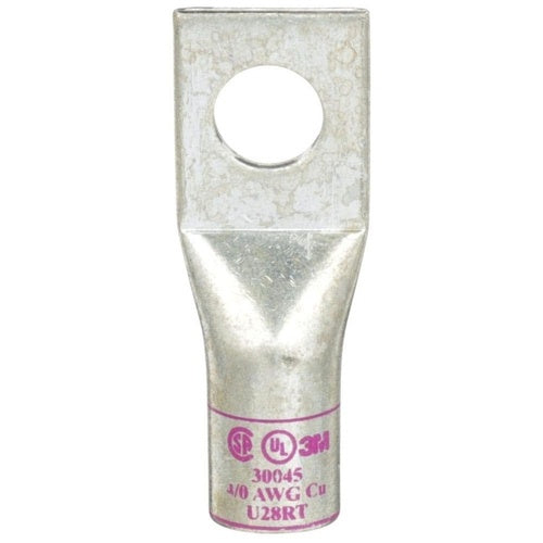 3M 31036 Scotchlok Copper 1-Hole Long Barrel Lug 31036, Up To 35 Kv, 2/0 Awg, Black