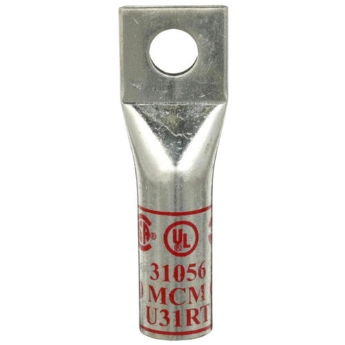 3M 31056 Scotchlok Copper 1-Hole Long Barrel Lug, Up To 35 Kv, 350 Kcmil, Red