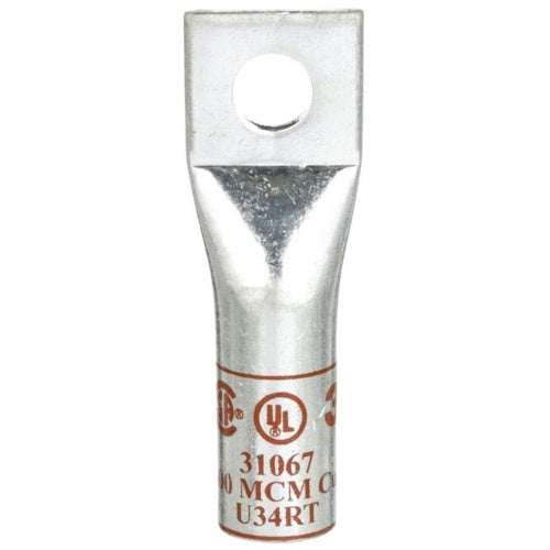 3M 31067 Scotchlok Copper 1-Hole Long Barrel Lug, Up To 35 Kv, 500 Kcmil, Brown