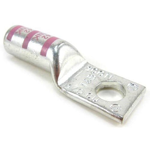 T&B 54909BEPH Copper Tin Plated 1-Hole Lug Long Barrel 1/0 3/8B Pink