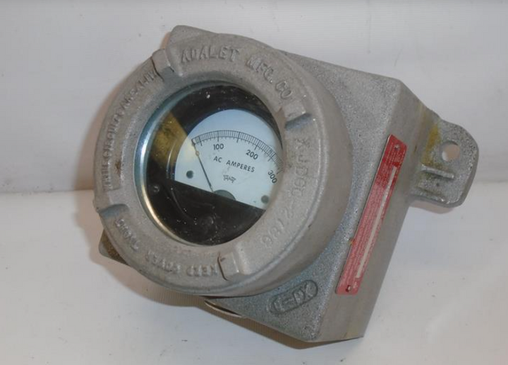 Adalet XJDFGC Explosion-Proof Enclosure Meter, 0-300 Amp AC