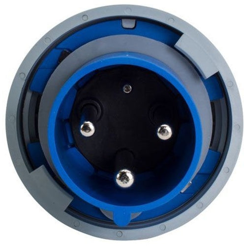 Eaton AH360P6W Pin and Sleeve Plug, 60A, 250V, 2P3W, Watertight Blue