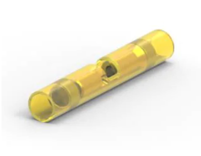 TE Connectivity AMP 327639 PIDG Fully Insulated Yellow Butt Splice Connector, 10-12 to 18-22 AWG