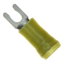 TE Connectivity AMP 529411 Insulated Spade Terminal, 10–12 AWG, #6 Stud, Yellow, PIDG Series