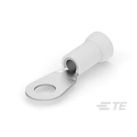 TE Connectivity AMP 549471 Plasti-Grip D-Shaped Ring Terminal, 8 AWG, #5/16 Stud, Natural with Red Stripe