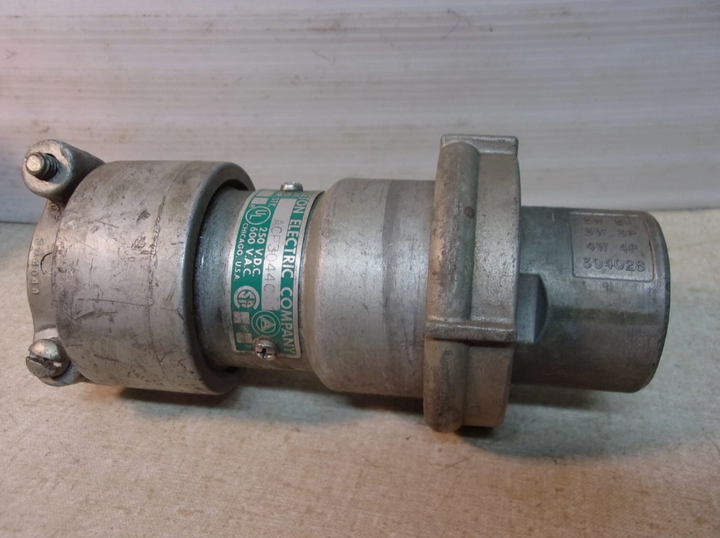 Appleton ACP3044C 30A 4-Wire, 4-Pole Powertite Pin-and-Sleeve Metallic Plug with Clamping Ring