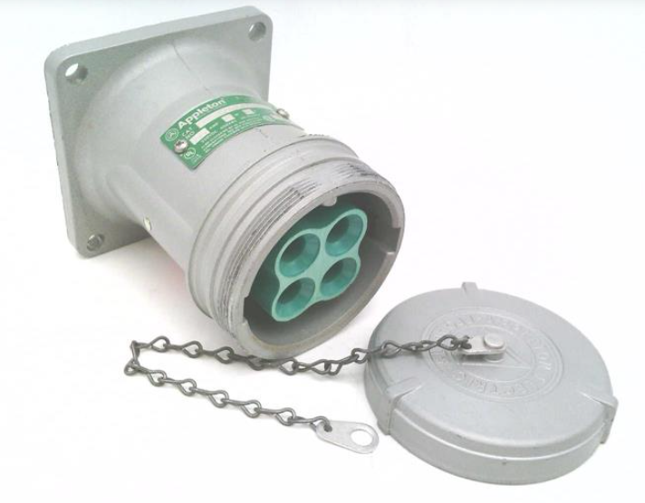 Appleton ACR1044 100-Amp Rain-Tight Screw Cap Receptacle, Grounding Style 1