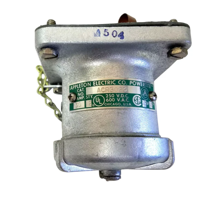 Appleton ACR3023 30A 2-Wire 3-Pole Pin &amp; Sleeve Receptacle, Watertight, Industrial Accessory