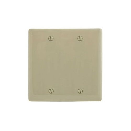 Hubbell NP23I 4.68" x 4.63", 2-Gang, Blank, Ivory Nylon Wallplate
