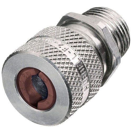 Hubbell SHC1036 Cord Connector, F-3,Straight Male, .50-.63", 3/4", Alum