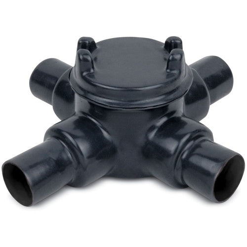 Ocal GUAX47-G Conduit Box X-Shape 1-1/4" Opening 3.6" Gray