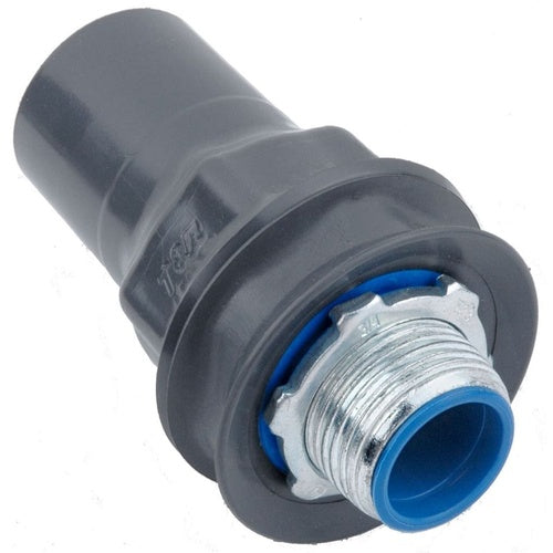 Ocal ST1/2-G PVC Coated Sealtite Conduit Connector Straight 1/2" Dark Gray