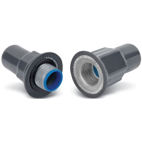 Ocal STTB8-G PVC Coated Bulkhead Fitting 3" Gray