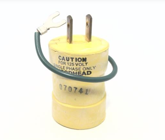 Woodhead 1701 Safeway Adapter NEMA 1-15 to NEMA 5-15