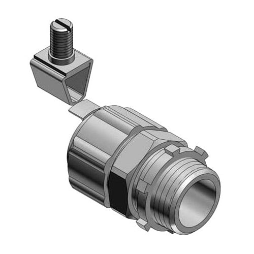 T&B 5240GR 4" Straight Liquidtight Non-Insulated Ground Connector Steel