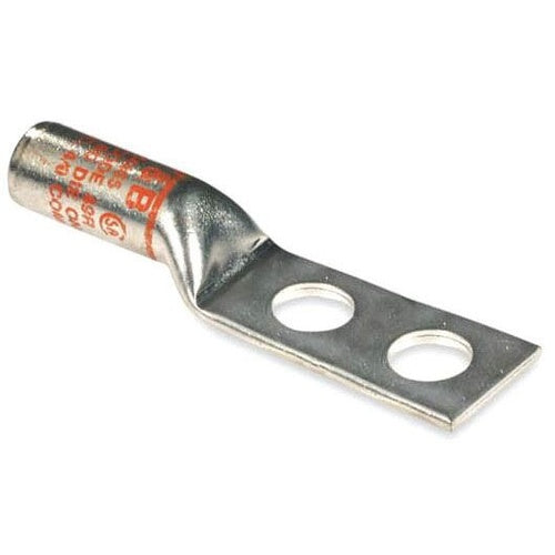 T&B 54487 Copper Tin Plated 2-Hole High-Voltage Lug Long Barrel 750 Black