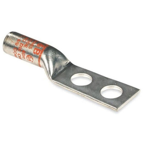 T&B 54490 Copper Tin Plated 2-Hole High-Voltage Lug Long Barrel 1000
