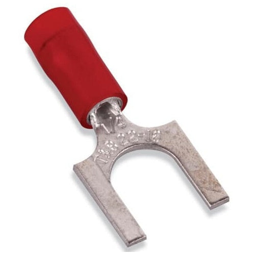 T&B RA1123 Insulated Nylon Fork Terminal 22-16 Bh No8 Red