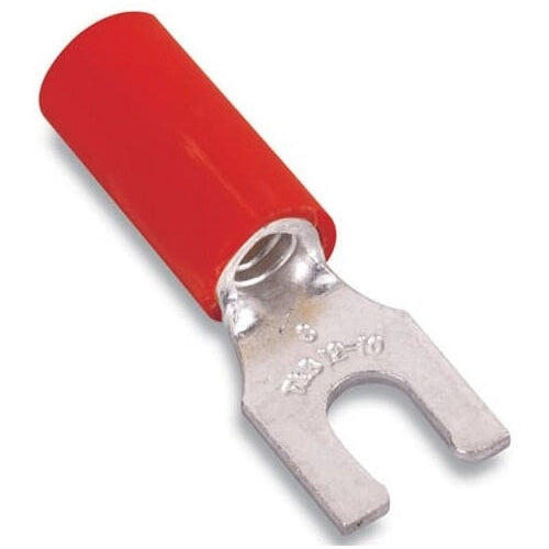 T&B RA18-8FL Insulated Nylon Locking Fork Terminal 22-16 No8 Red