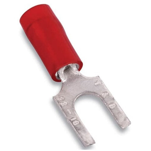 T&B RA18-8FS Insulated Nylon Fork Terminal Flange 22-16 No8 Red