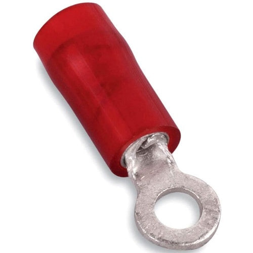 T&B RA713 Insulated Nylon Ring Terminal 22-16 Bolt 1/4 Red