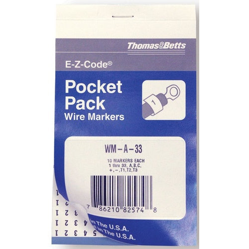 T&B WM0THRU9 Wire Marker Bk-3X5 Vinyl Cloth Lmix-Q460