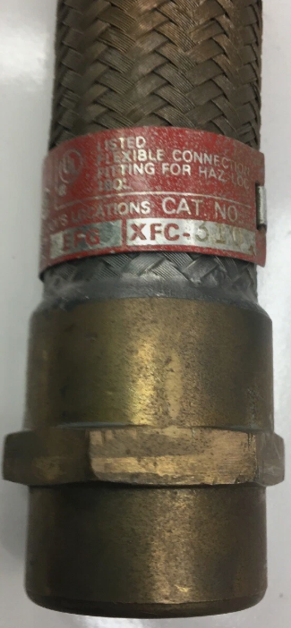 Adalet XFC-310 No Nipples Flexible Brass Conduit Connector, 1 in x 10 in