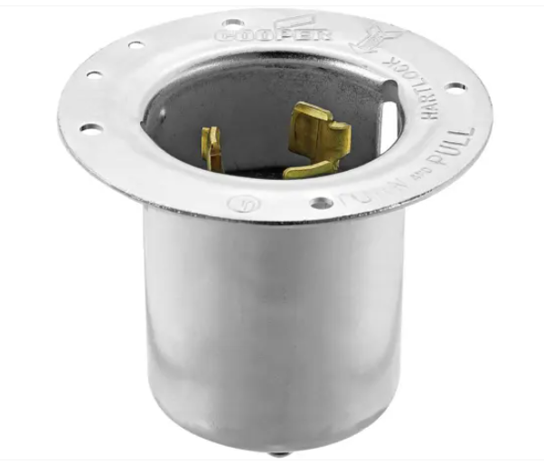 Eaton AHCS6375 Industrial Grade Flanged Inlet, 50A, 125/250V, 3-Pole, 4-Wire, Non-NEMA